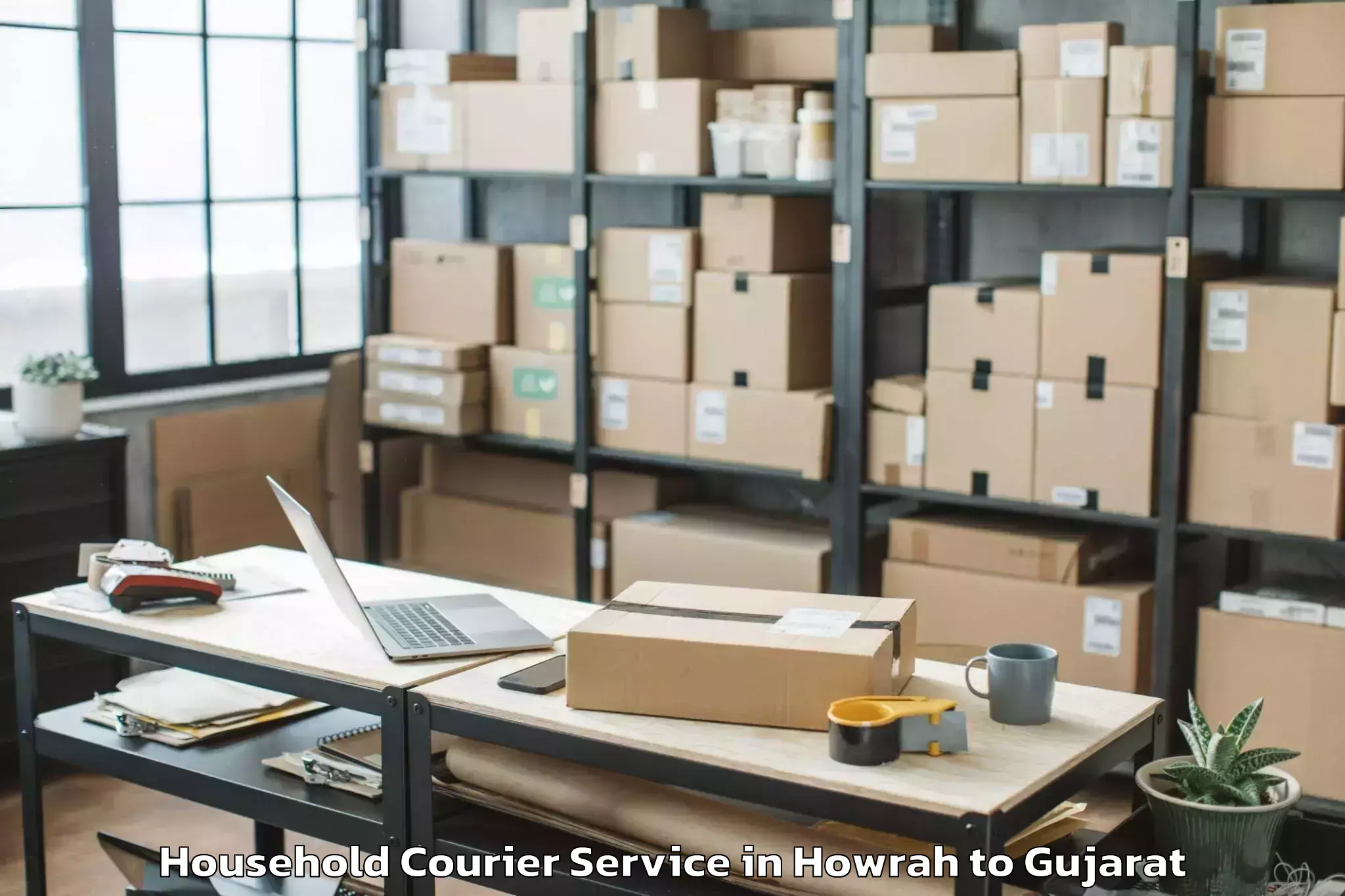 Quality Howrah to Devgadbaria Household Courier